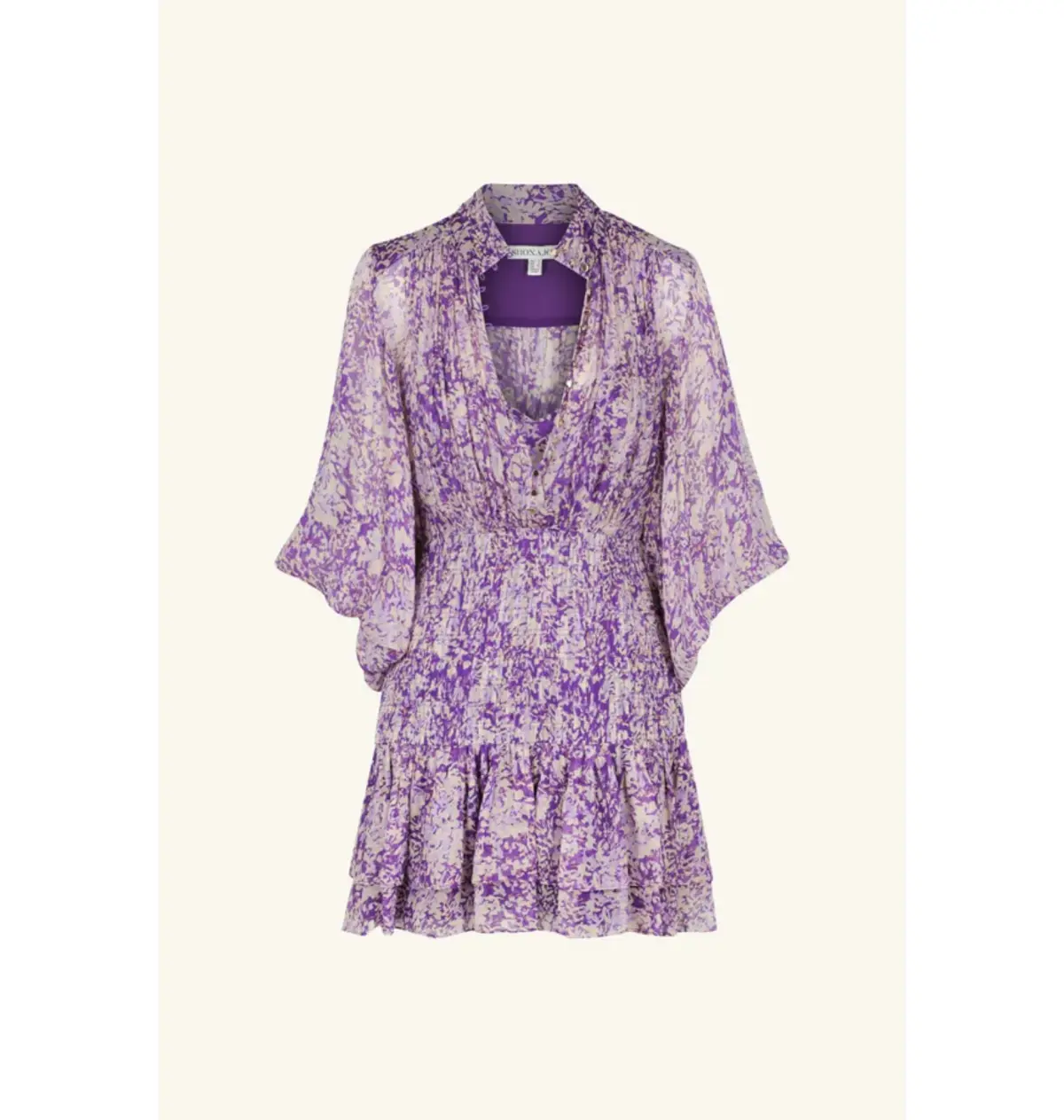 Shona Joy Aurier Button Up Ruched Mini Dress In Aurier Print Size AU 6 - Image 4