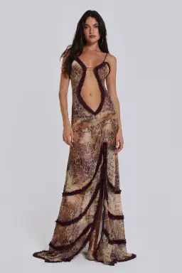 Jaded London Fatale Maxi Dress in Sunrose Size 8 for rent on The Volte - image 1
