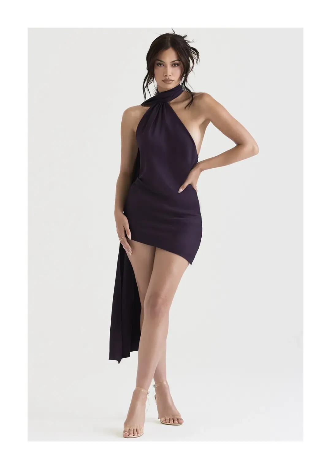 House of CB Aida Mini Backless Dress Nightshade Size S / AU 8 for rent on The Volte - main image