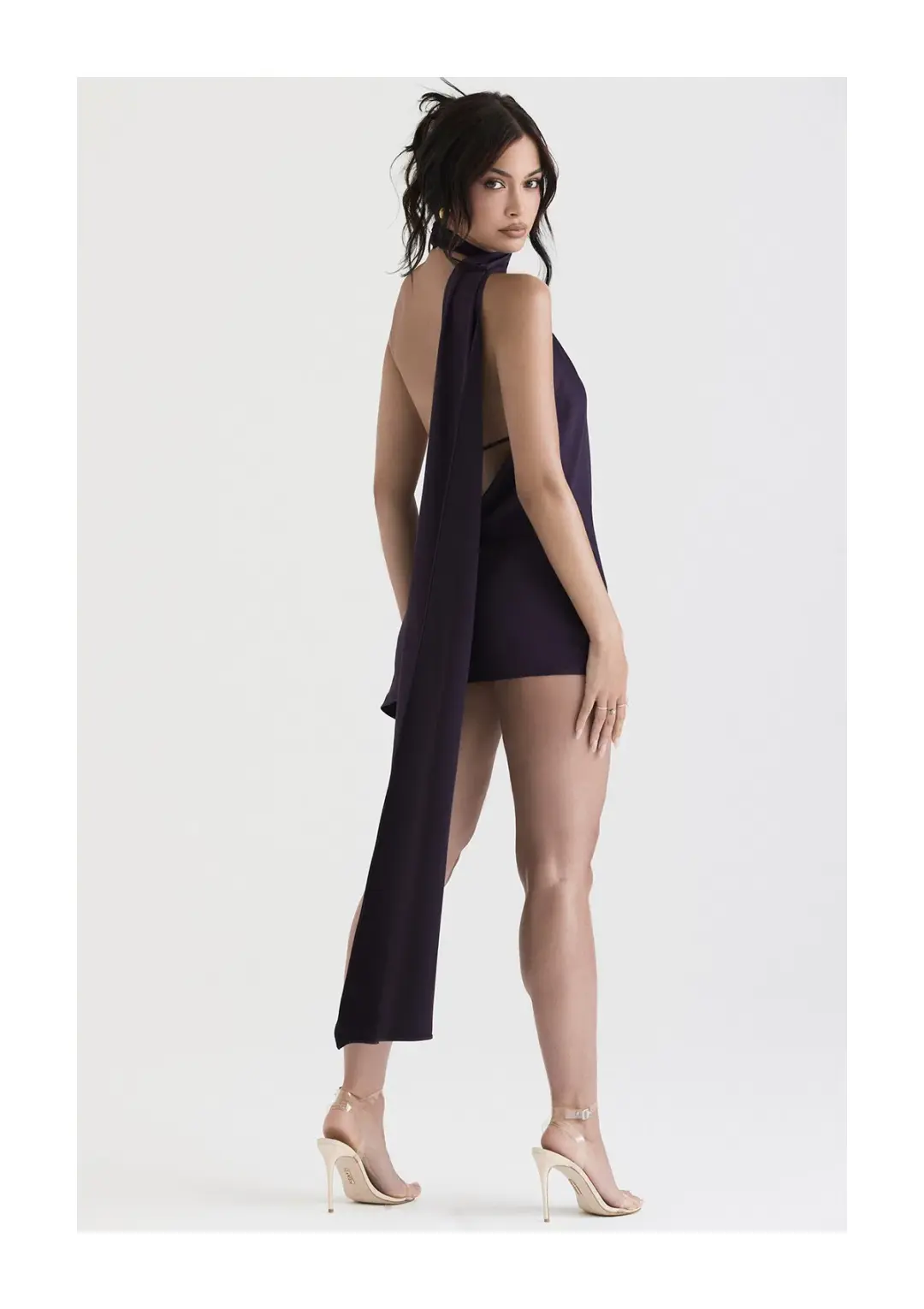 House of CB Aida Mini Backless Dress Nightshade Size S / AU 8 for rent on The Volte - main image