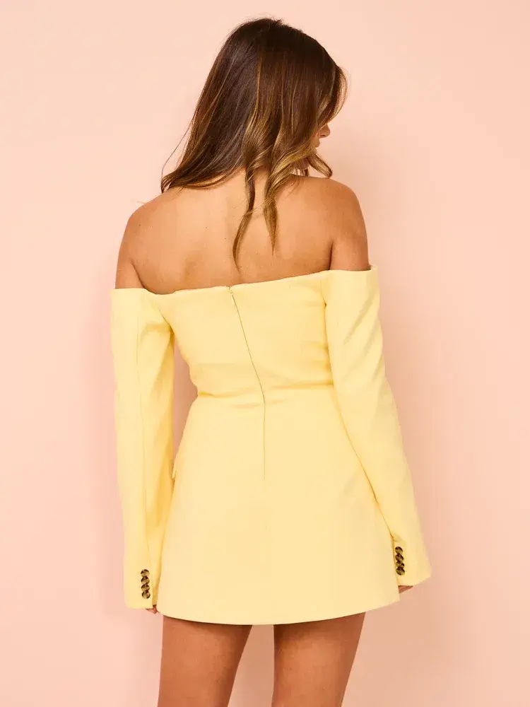 Sir the Label Sandrine Tailored Mini Dress in Limone Size 2 (AU 10) for rent on The Volte - main image