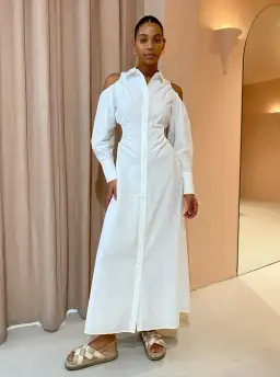 Sir the Label Mason Cut Out Shirt Dress in White Size 2 / AU 10