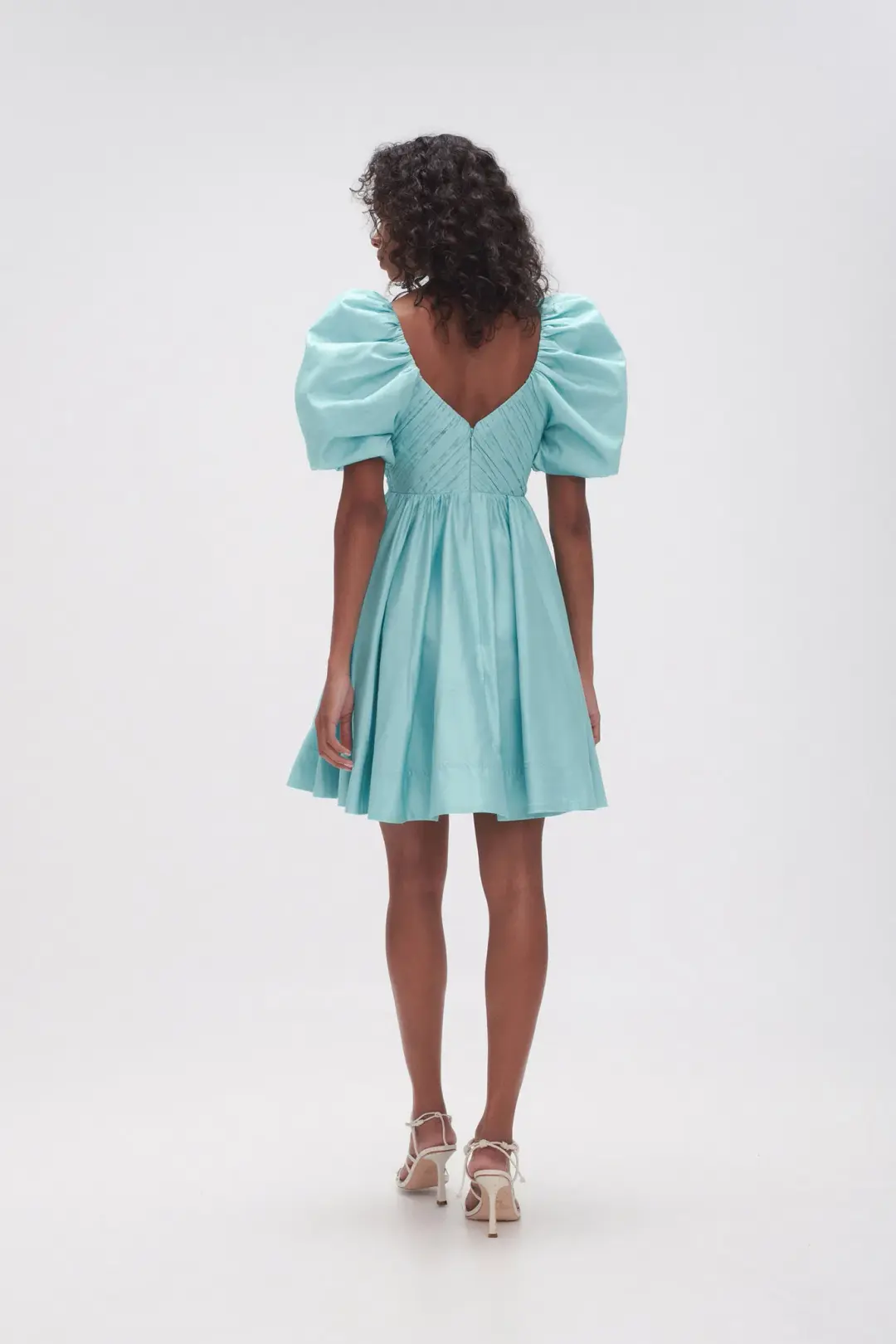 Aje Gabrielle Plunge Mini Dress in Spearmint Blue Size 8 for rent on The Volte - main image