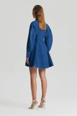 Scanlan Theodore Denim Cocoon Sleeve Mini Dress Blue Size 10 for rent on The Volte - image 3