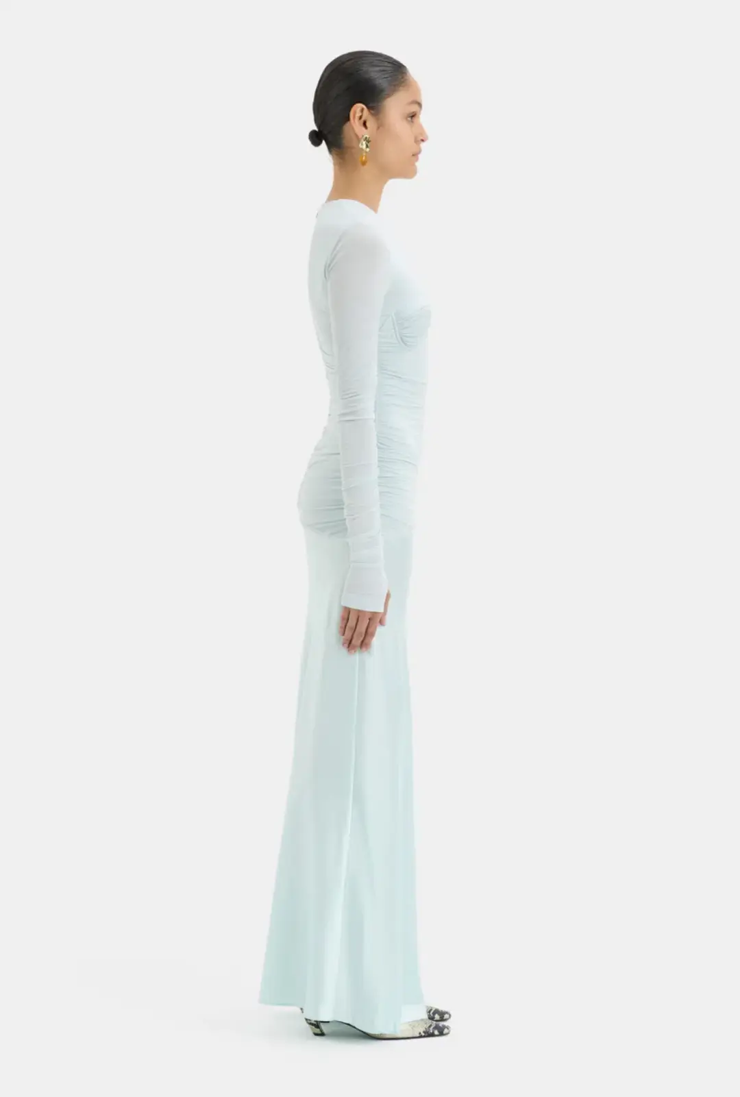 Sir The Label Alessia Draped Gown Ice Blue Size 10 for rent on The Volte - main image