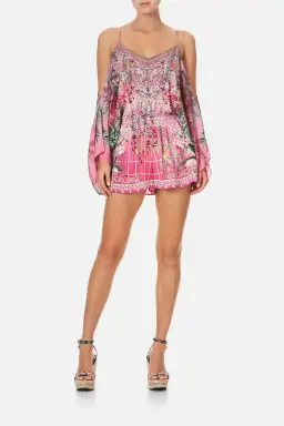 Camilla Drop Shoulder Playsuit Glasshouse Romance Size L Au 14