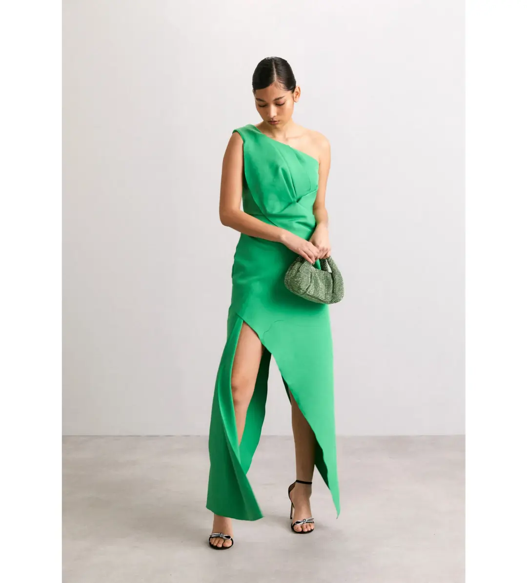 RACHEL GILBERT Luna One Shoulder Gown green size 8 for rent on The Volte - main image