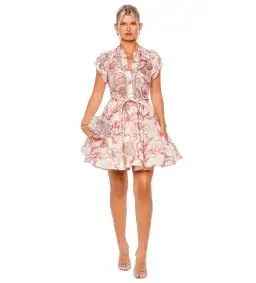 Zimmermann The Matchmaker Flip Dress in Coral Hibiscus Size 0/Au