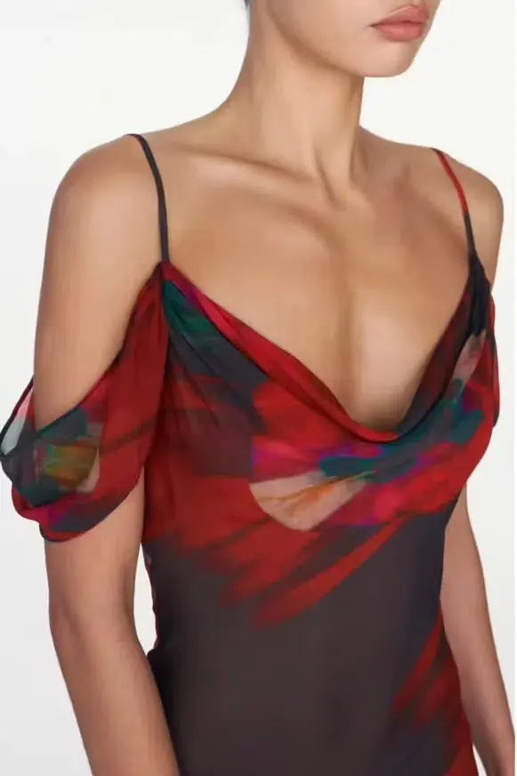 Rat & Boa Adriana Dress in Abstract Floral Print Size Medium / Size 10 for rent on The Volte - main image