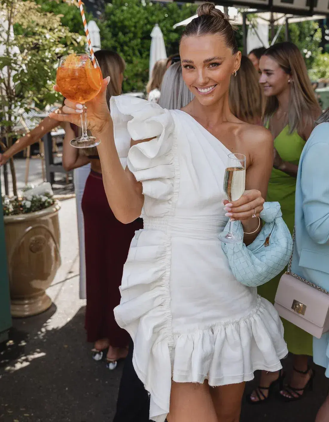 Aje Bonjour Asymmetric Mini Dress Ivory Size 8 - Image 1