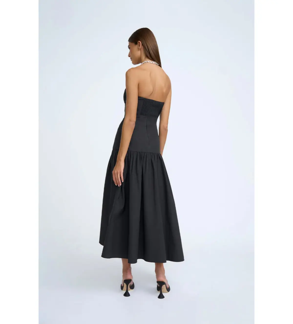 By Johnny Roberta Frill Strapless Gown Black Size 6 - Image 2