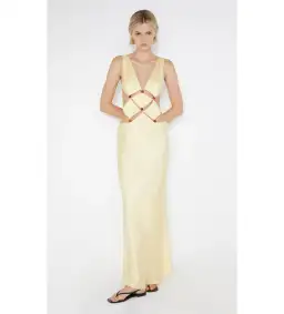Bec & Bridge Agathe Diamond Dress Yellow Size 8 for rent on The Volte - image 1
