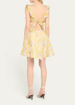 Zimmermann The Harmony Frilled Mini in Citrus Garden Print Size 1 / AU 10 for rent on The Volte - image 2