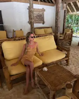 Asta Resort Delilah Mini Dress Sephia Sequin Size 10 for rent on The Volte - image 3