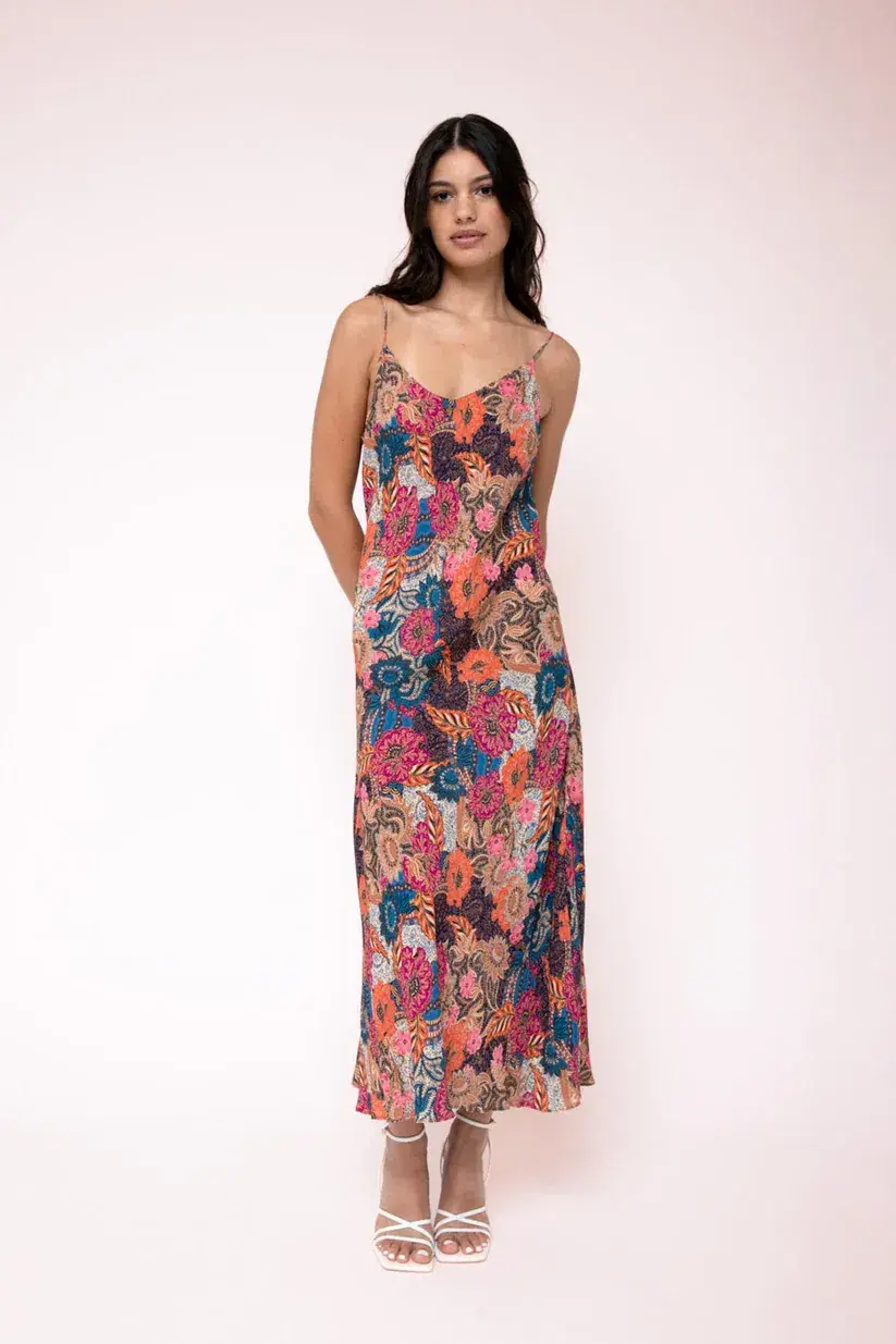 Kachel Lina Midi Slip Dress in Enchanted Garden Size M / AU 10 for rent on The Volte - main image