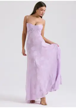 House Of CB Seren Lace Back Maxi Dress Orchid Floral Size M / AU 10 for rent on The Volte - image 1