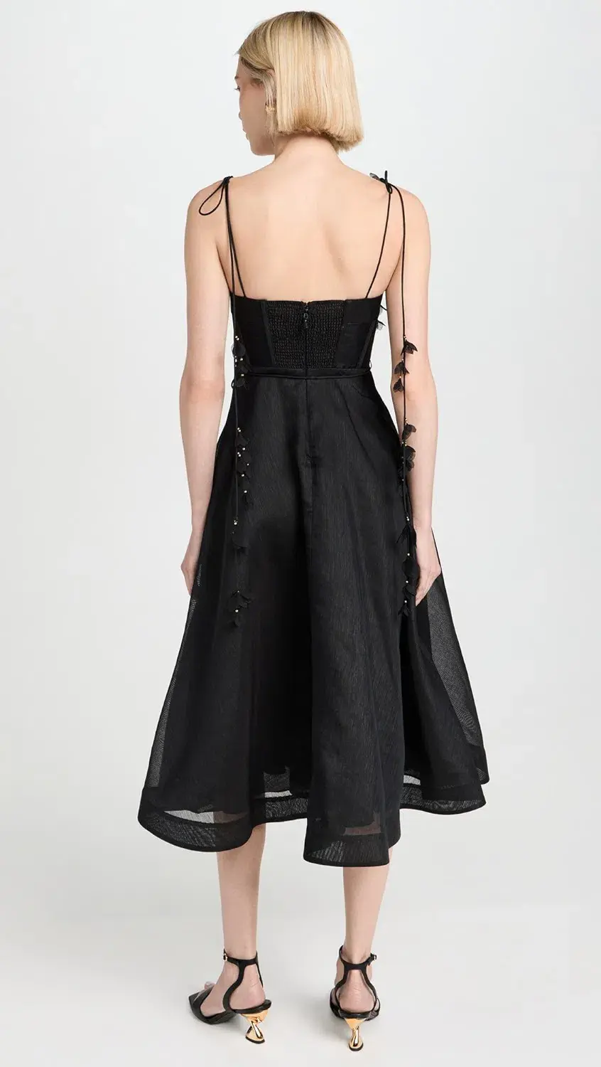 Zimmermann Natura Corset Midi Dress Black Size 3 / AU 14 for rent on The Volte - main image