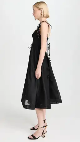 Zimmermann Natura Corset Midi Dress Black Size 3 / AU 14 for rent on The Volte - image 4