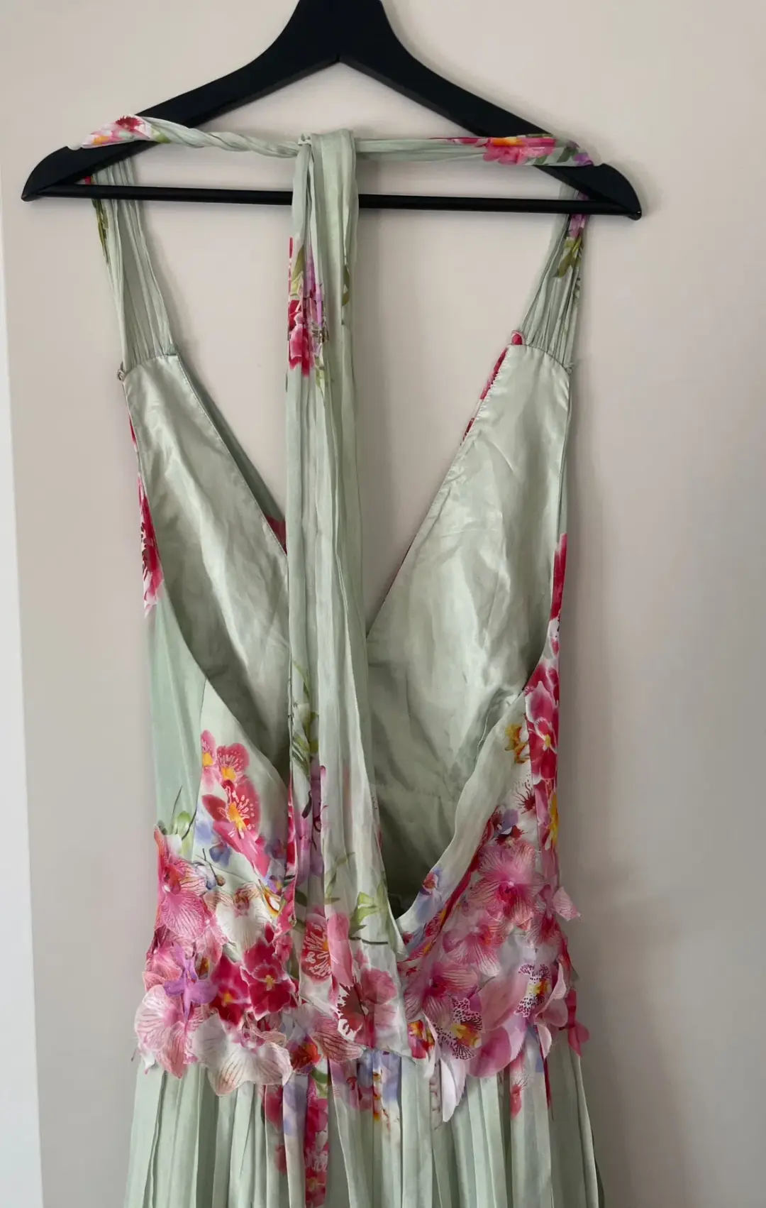 Alberta Ferretti Silk Floral Dress Green Size 8 for rent on The Volte - main image