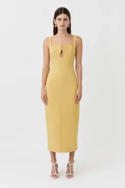 Camilla and Marc Brixton Midi Dress Mustard Yellow Size 10 for rent on The Volte - image 1