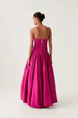 Aje Violette Bubble Hem Maxi Dress Deep Magenta Size 10 for rent on The Volte - image 5