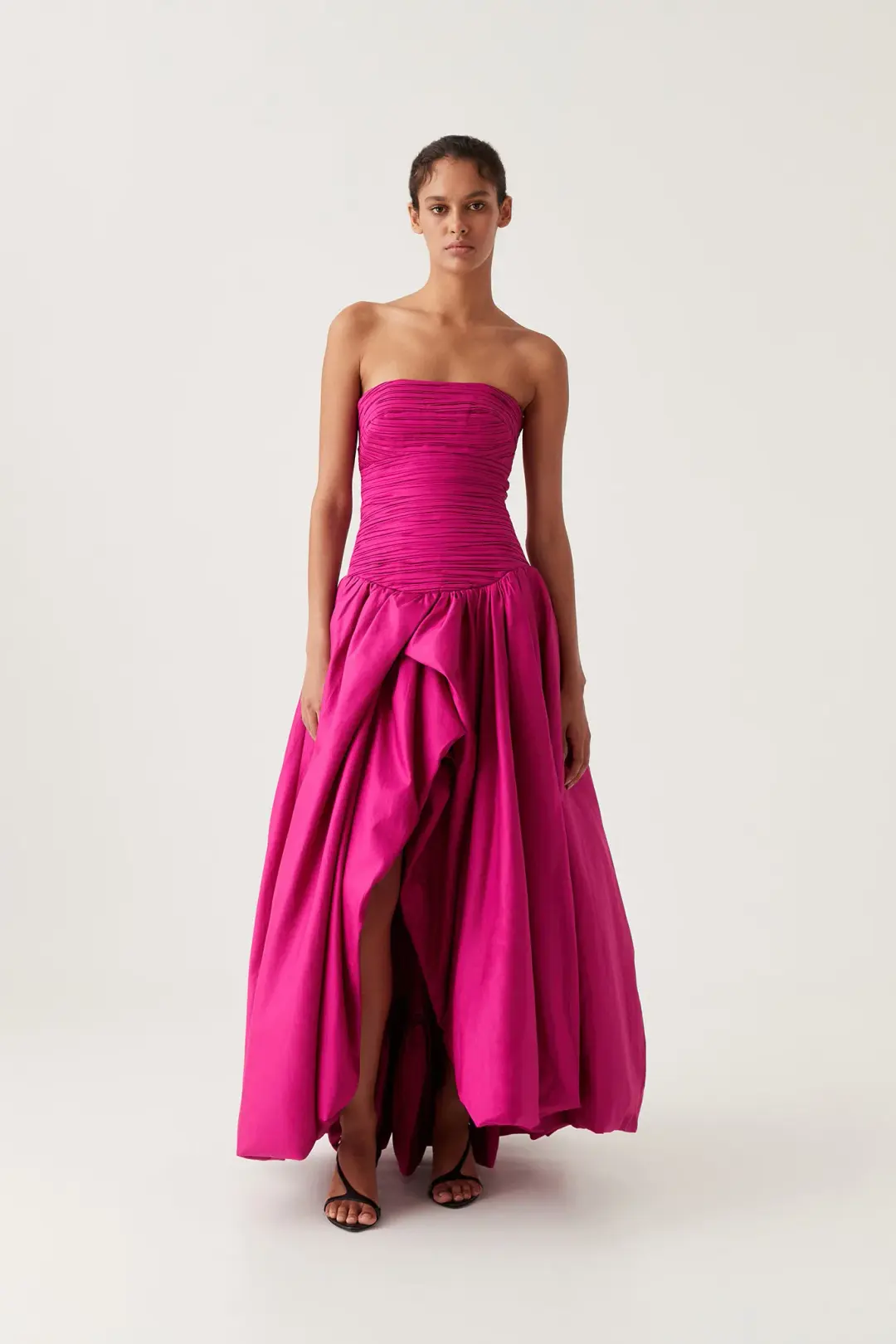 Aje Violette Bubble Hem Maxi Dress Deep Magenta Size 10 for rent on The Volte - main image