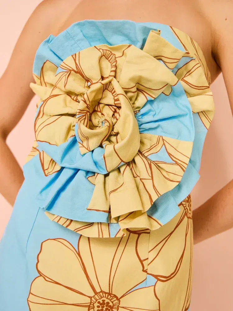 Issy Rose Bodice Mini Dress In Summer Print Size 10 for rent on The Volte - main image