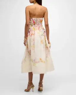 Zimmermann Natura Corset Midi Dress Kaleidoscope Garden Floral Size 1 / AU 10 for rent on The Volte - image 2