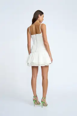 By Johnny Samantha Ruffle Mini Dress White Size 8 for rent on The Volte - image 2