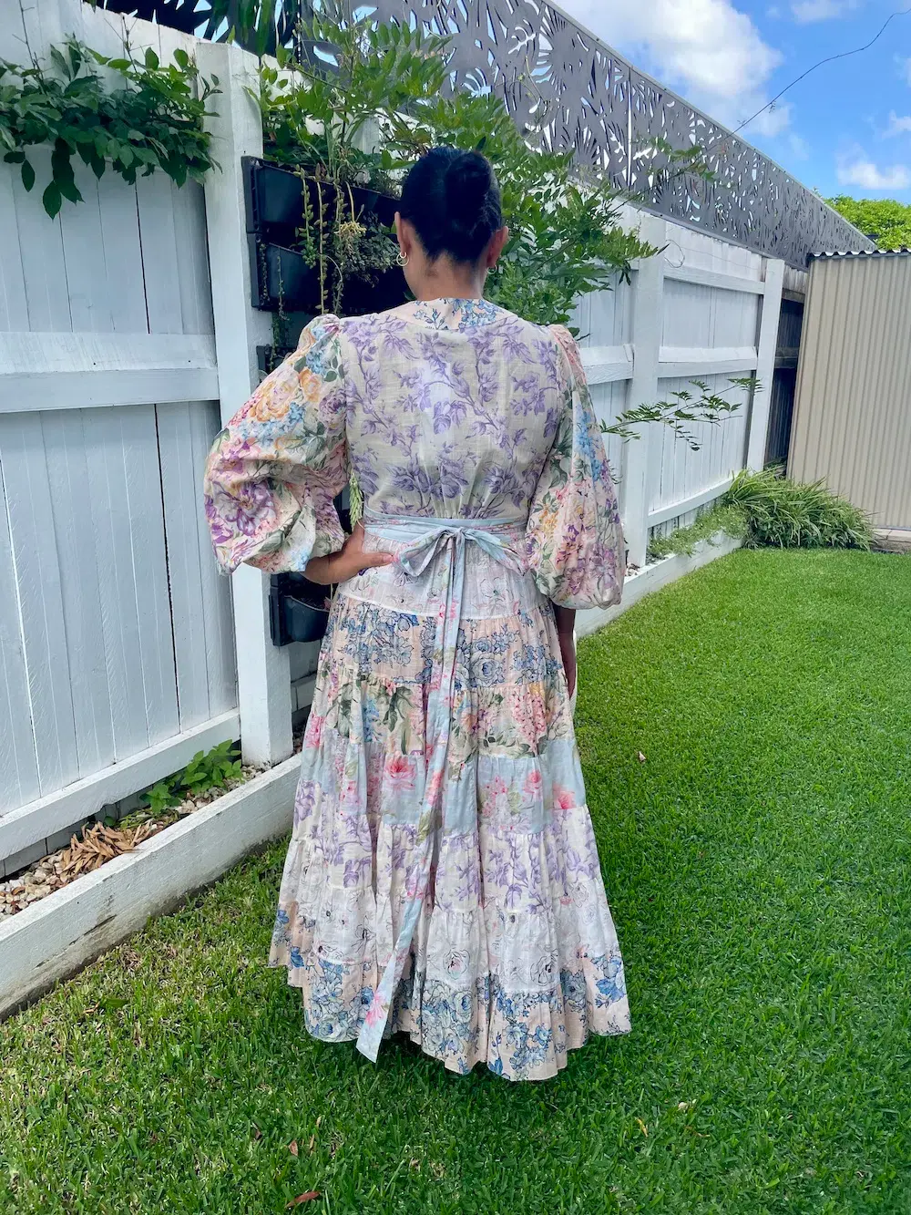 Zimmermann Halliday Tiered Midi Dress in Spliced Size 3/AU 14 for rent on The Volte - main image