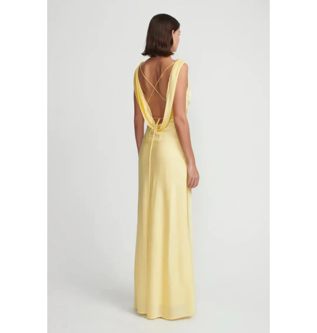 Hansen and Gretel Clara Bias Dress in Butter Size AU 8 for rent on The Volte - main image