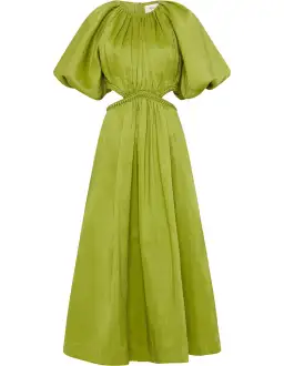 Aje Capucine Puff Sleeve Midi Dress Verdant Green Size M / AU 10 for rent on The Volte - image 7