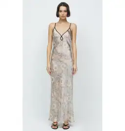 Bec & Bridge Nina Keyhole Maxi Dress Blush Jacquard Size AU 10