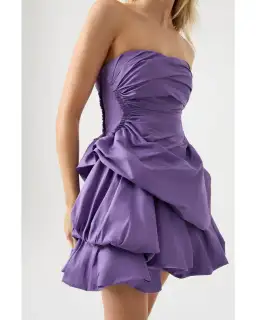 Aje Daybreak Strapless Mini Dress Deep Violet Size AU 10 for rent on The Volte - image 2