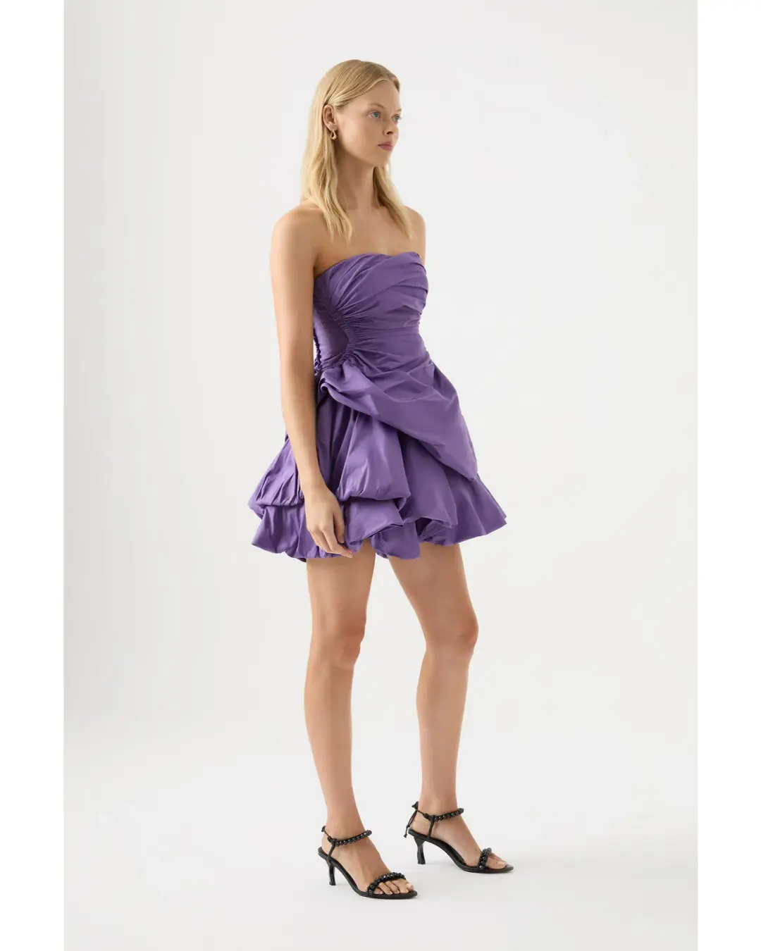 Aje Daybreak Strapless Mini Dress Deep Violet Size AU 10 for rent on The Volte - main image