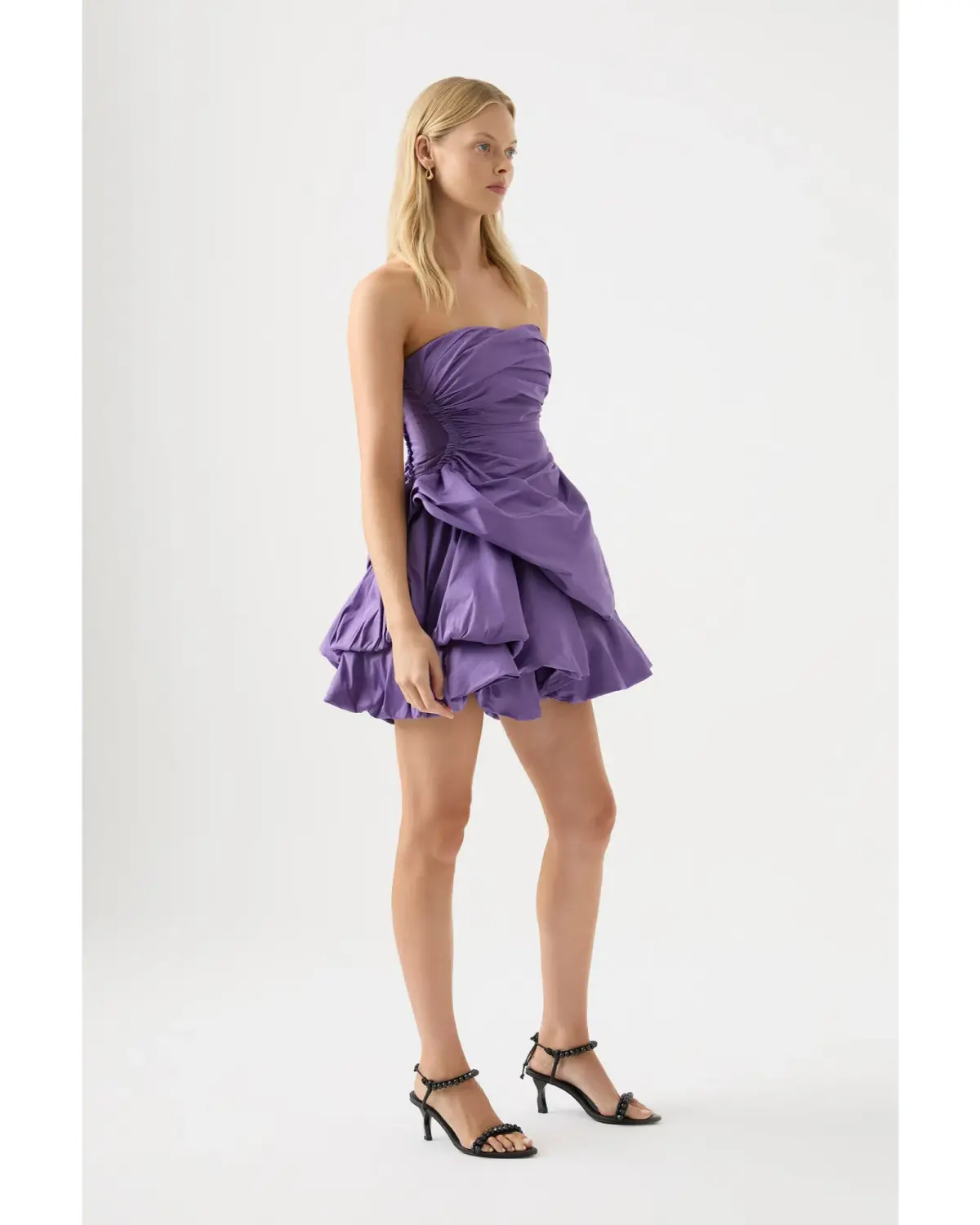 Aje Daybreak Strapless Mini Dress Deep Violet Size AU 10 - Image 3