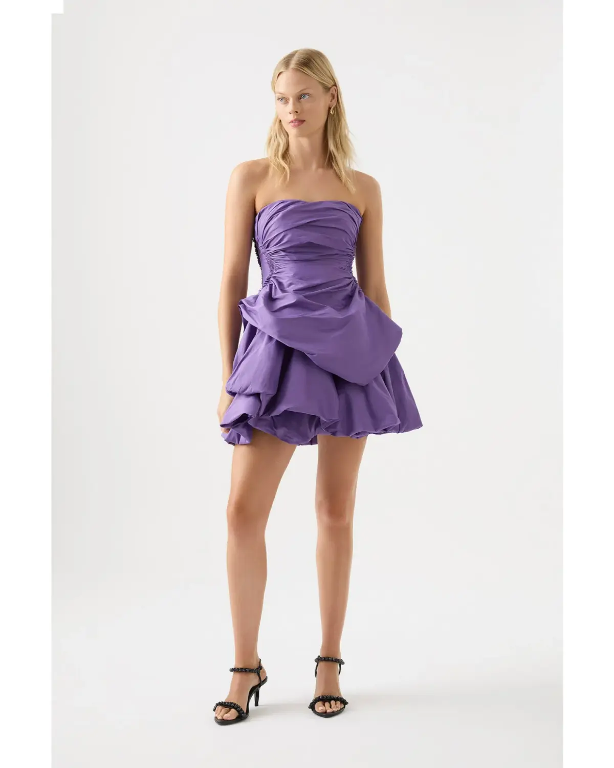 Aje Daybreak Strapless Mini Dress Deep Violet Size AU 10 - Image 1
