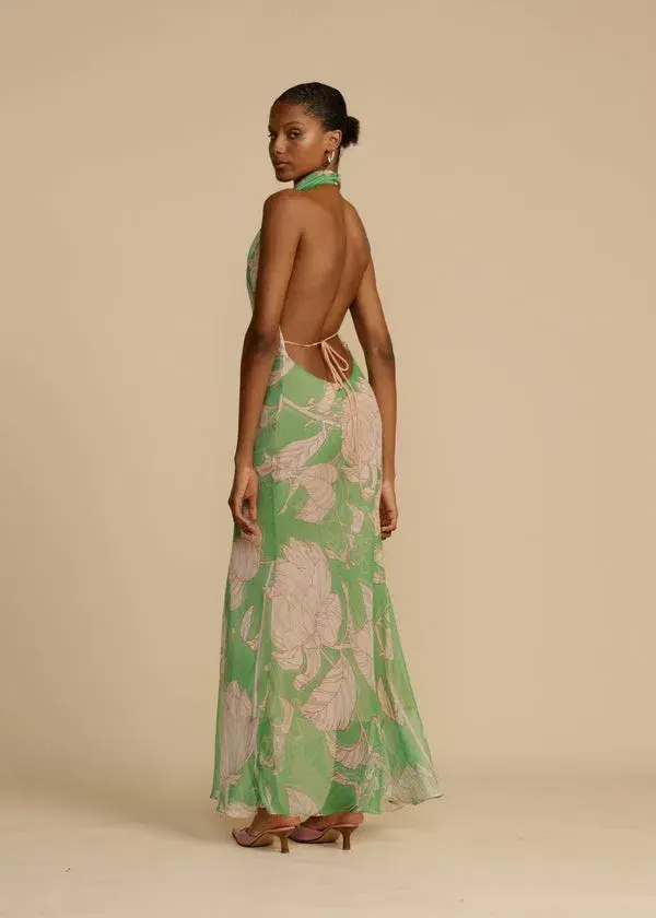 Arcina Ori Josephine Dress Green Floral Print Size S / AU 8 for rent on The Volte - main image