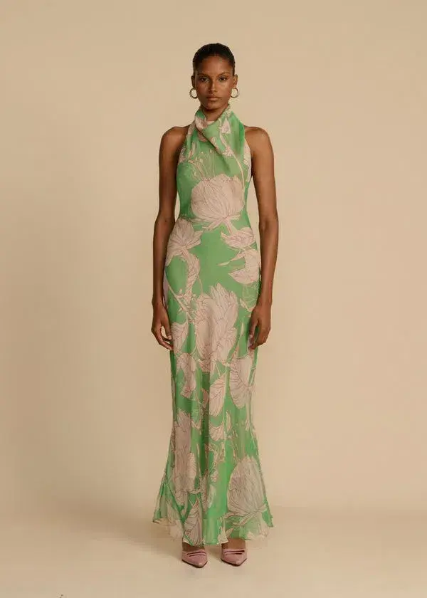 Arcina Ori Josephine Dress Green Floral Print Size S / AU 8 for rent on The Volte - main image