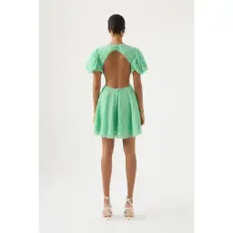 Aje Context Embellished Mini Dress Green Size AU 16 for rent on The Volte - image 4