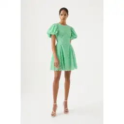 Aje Context Embellished Mini Dress Green Size AU 16 for rent on The Volte - image 2