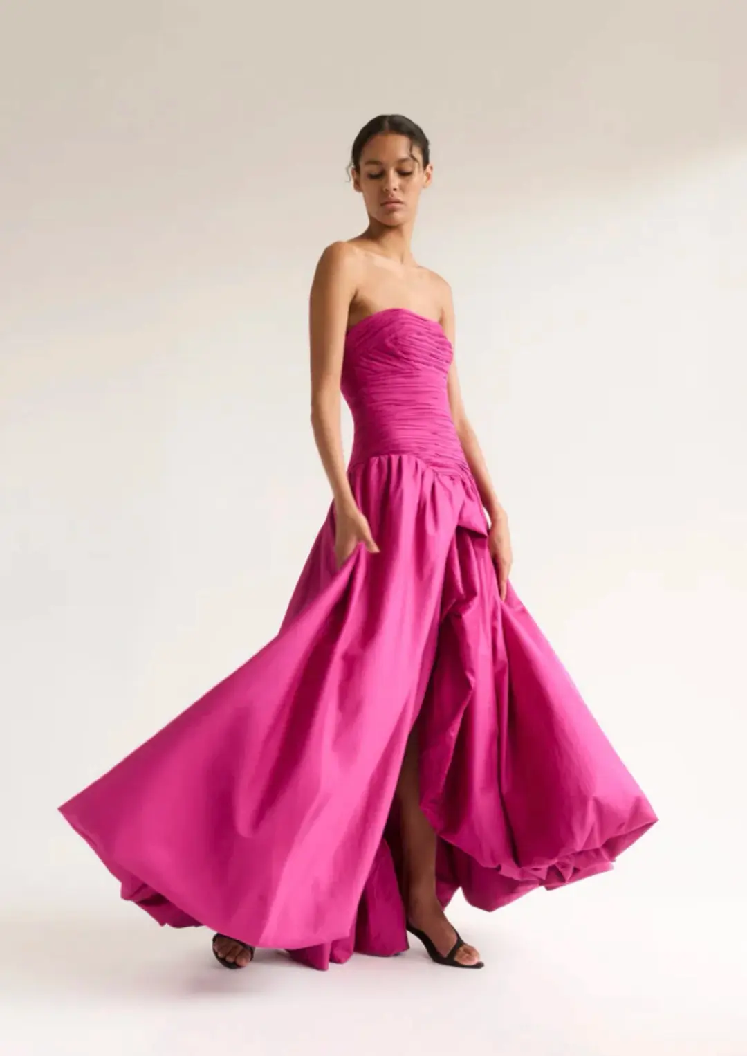 Aje Violette Bubble Hem Maxi Dress Deep Magenta Size 12 for rent on The Volte - main image