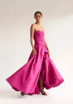 Aje Violette Bubble Hem Maxi Dress Deep Magenta Size 12 for rent on The Volte - image 3