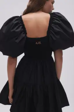 Aje Casa Puff Sleeve Mini Dress Black Size 8 for rent on The Volte - image 3