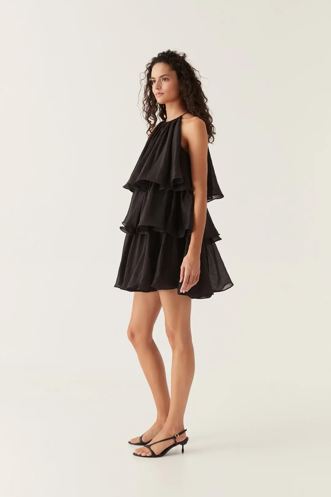 Aje Claudia Tiered Mini Dress Black Size 8 for rent on The Volte - main image