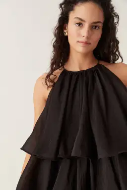 Aje Claudia Tiered Mini Dress Black Size 8 for rent on The Volte - image 3