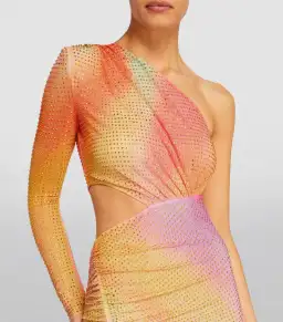 Self-Portrait Rhinestone Embellished One Shoulder Midi Dress Multi Size XS / AU 6 for rent on The Volte - image 3