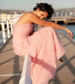 Aje Soundscape Maxi Dress in Chalk Pink Size 10 for rent on The Volte - image 3