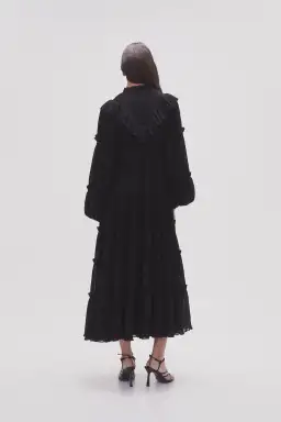 Aje Robyn Tiered Midi Dress Black Size 8 for rent on The Volte - image 3