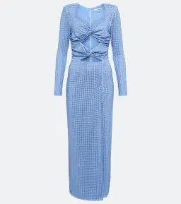 Self Portrait Rhinestone Cutout Midi Dress Blue Size S / AU 8 for rent on The Volte - image 3